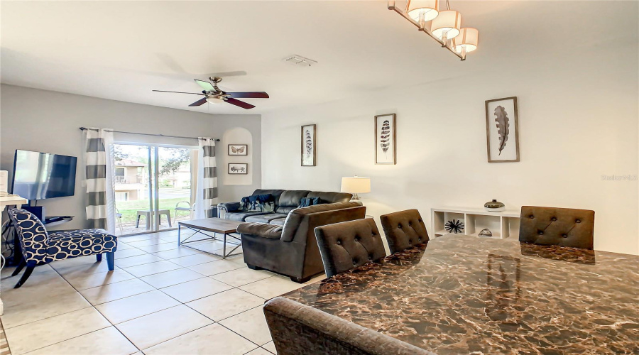 Living Room With Sliding Doors To Back Patio