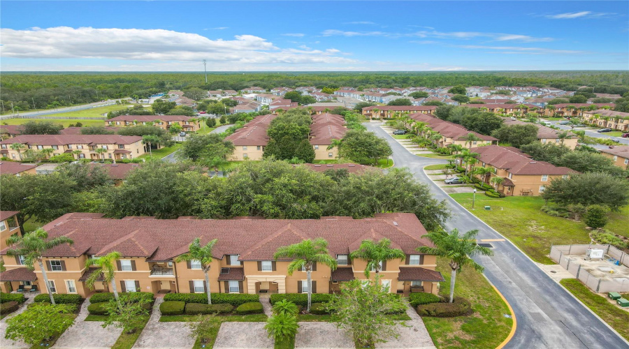 Aerial Of The Building, Beautiful Tropical Setting With The Mature Palm Trees