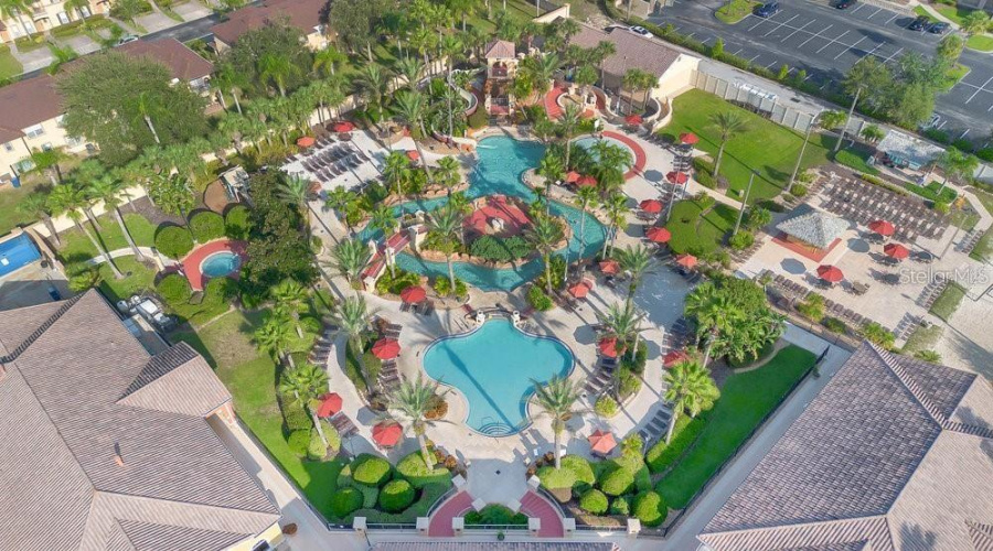 Aerial Of Clubhouse And Pool Area