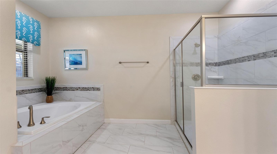 Primary Bathroom Tub And Separate Shower First Floor