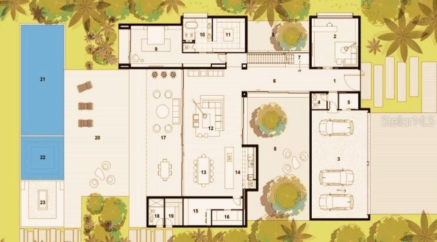 First Floor Plan Concept Plan 10424 Pocket Ln, Orlando, Fl 32836*The Images Depicted Are Artistic Renderings And May Not Accurately Represent The Final Product. The Developer Reserves The Right To Make Changes To The Design, Layout, And Features Of The Property