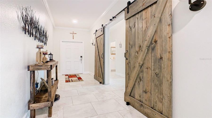 Hallway With Updated Barn Door