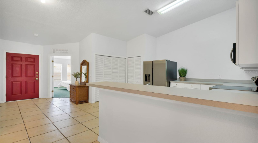 Open Concept Kitchen With Vaulted Ceilings