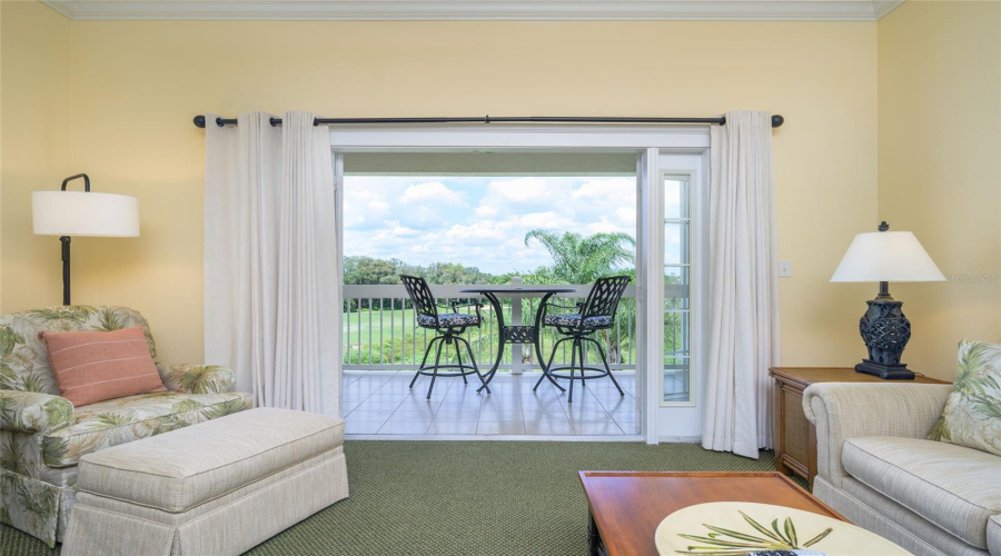 Living Room Looking Out Into Balcony