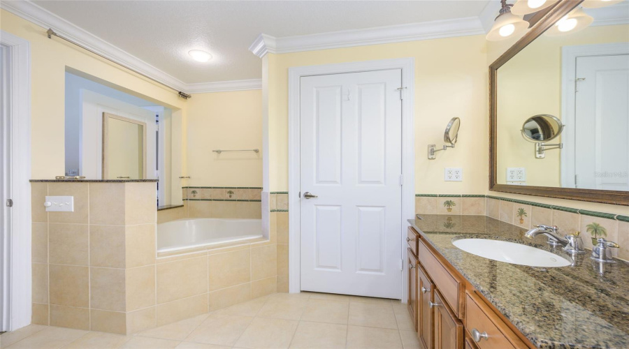 Master Bath With Corner Tub