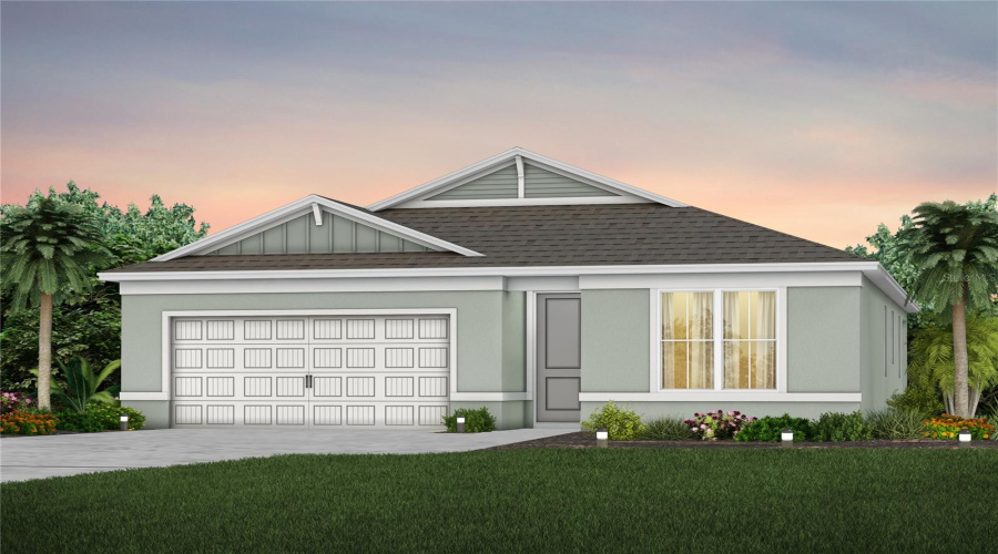 Exterior Design. Artistic Rendering For This New Construction Home. Pictures Are For Illustrative Purposes Only. Elevations, Colors And Options May Vary.