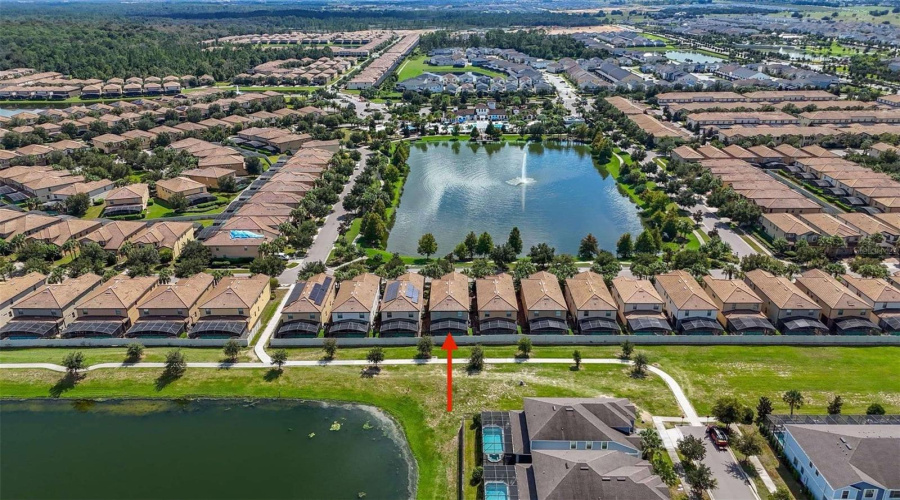 Aerial Showing Home Across From Amenities