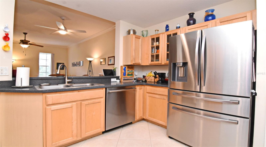 Kitchen With Ss Refrigerator