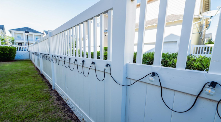 Landscaped Side Yard With Privacy Fence