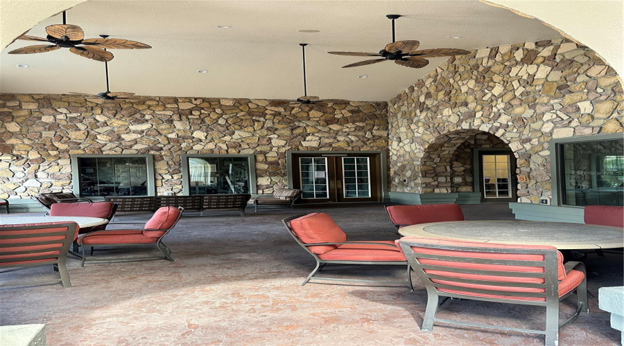 Covered area by pool