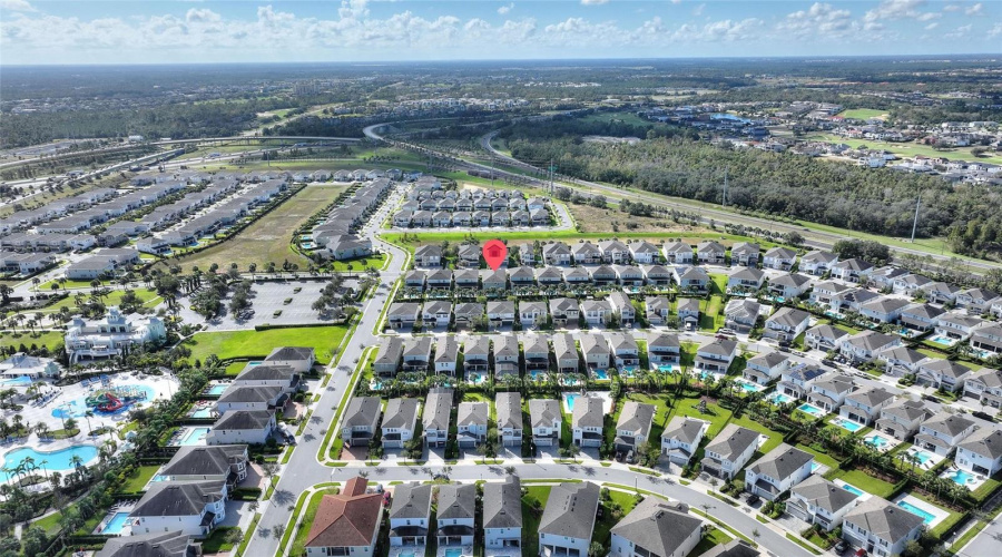 An Aerial View Looking South.