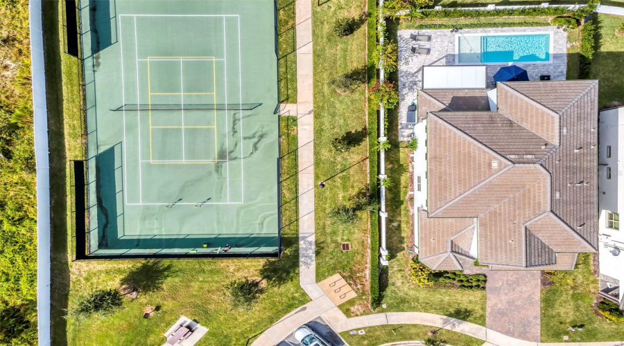 Aerial Court And House