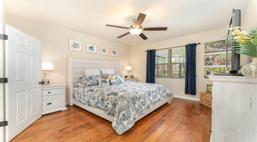 Large Primary Bedroom With Window Roller Shade