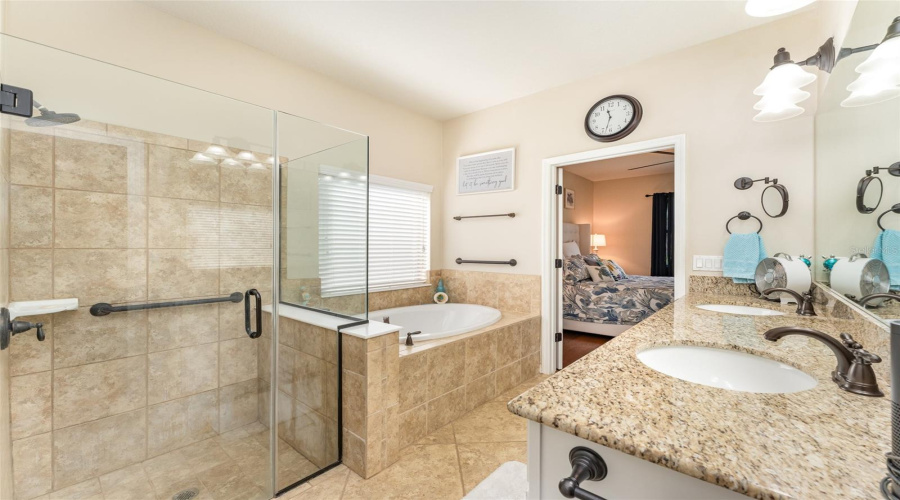 Tiled Shower And Soaking Tub