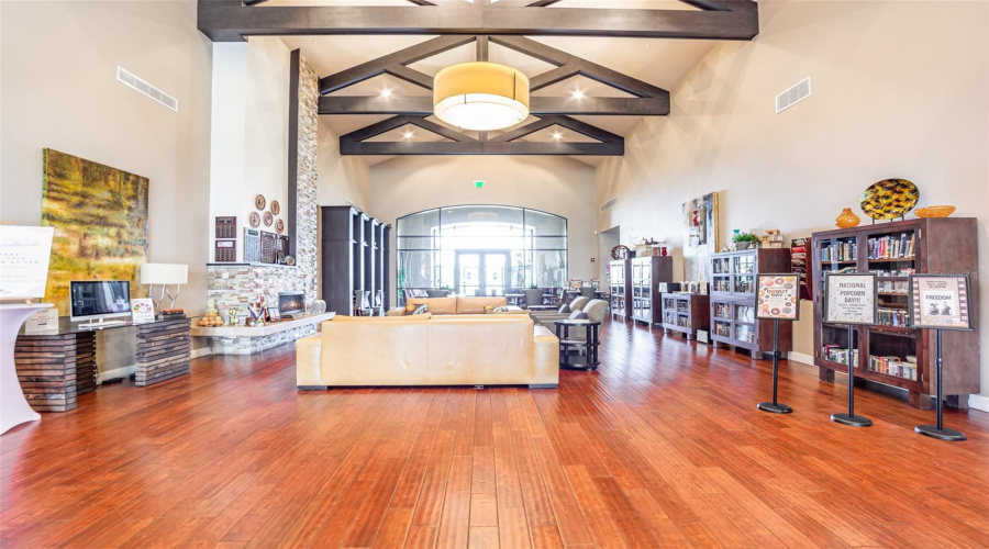 Clubhouse Lobby. Library And Computers