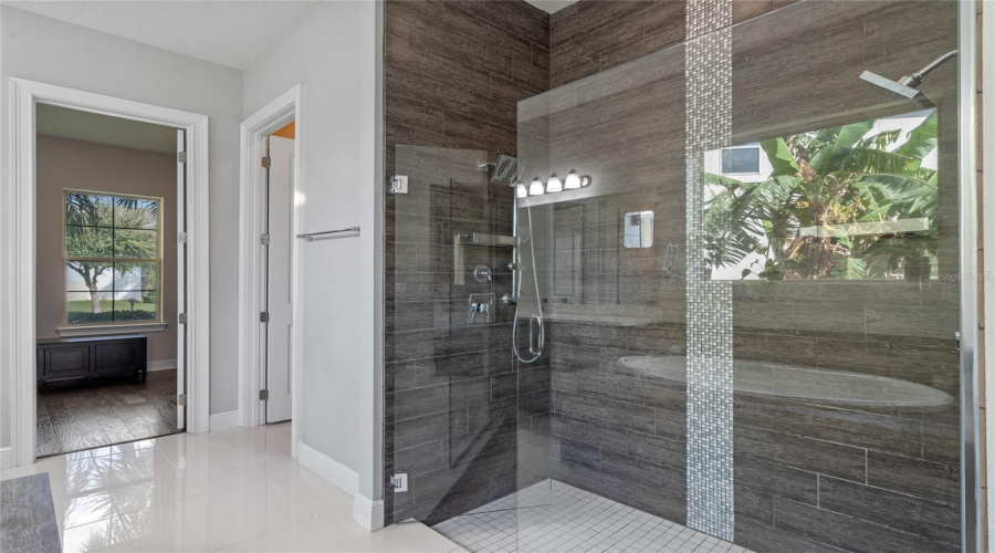 View Of The Primary Bath Walk In Shower.