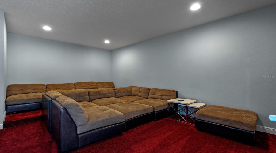 This Home Features A Sound Proof, Fully Wired Theater Room.