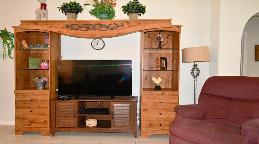 Entertainment Center In The Great Room With Flatscreen Tv