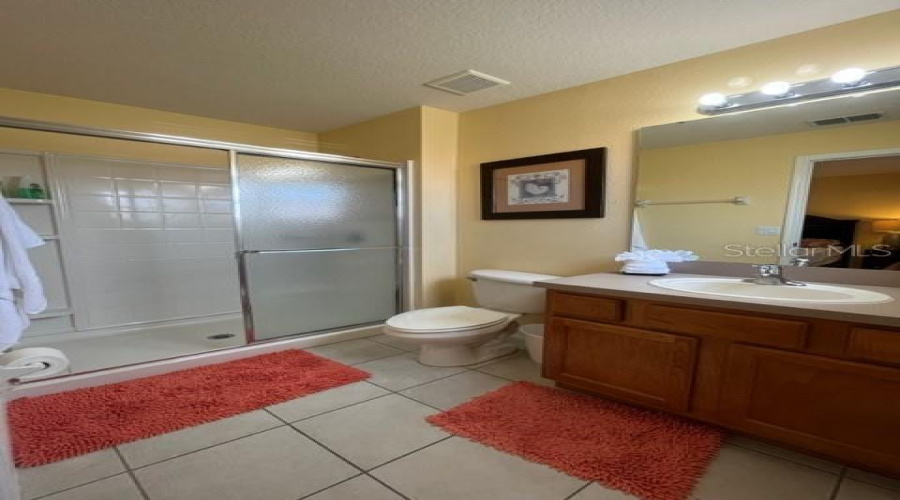 Master Bath With Large Vanity And Step-In Shower