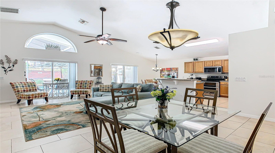 A View Of The Open Living Space Providing Room To Eat Or Relax.