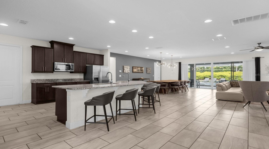 Open Floor Plan: Living, Kitchen And Dining Area