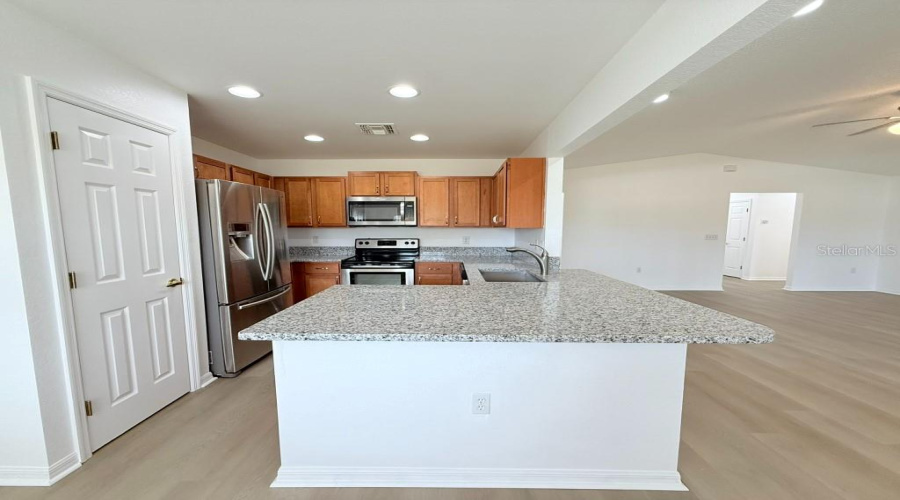 Remodeled Kitchen, Stainless Steel Appliances And Granite Counter-Tops, Closet Pantry.