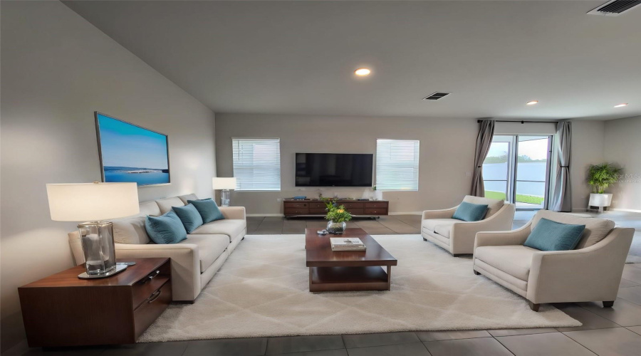 Virtually staged living room