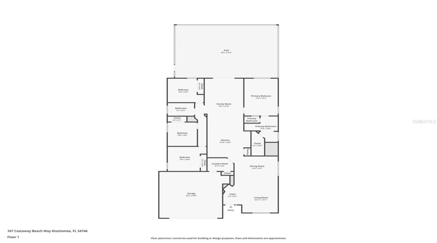 KISSIMMEE, Florida 34746, 4 Bedrooms Bedrooms, ,2 BathroomsBathrooms,Residential,For Sale,CASTAWAY BEACH,MFRO6262248