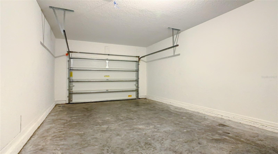 High ceilings in garage to hang storage racks!