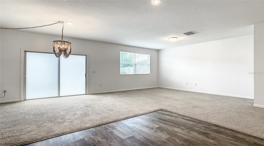Kitchen overlooks dining/family room