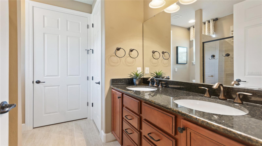 Primary Bathroom- Double Sinks & walk-in closet
