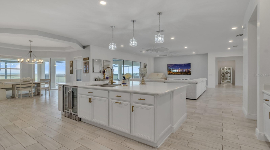 Kitchen sink with wine cooler