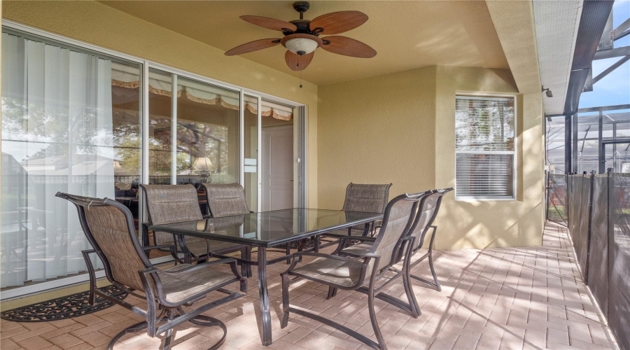 Covered pool dining area