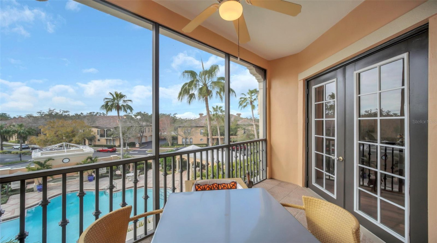 Screened Balcony With Gorgeous Pool View