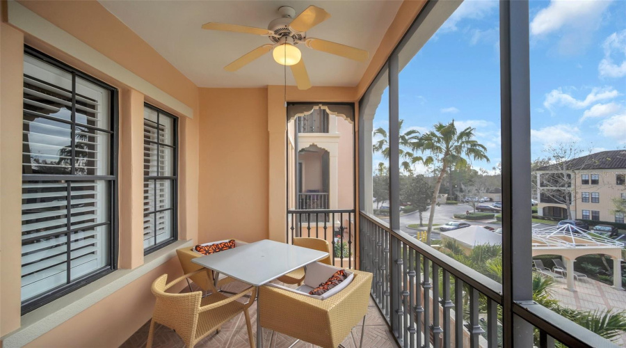 Screened Balcony With Gorgeous Pool View