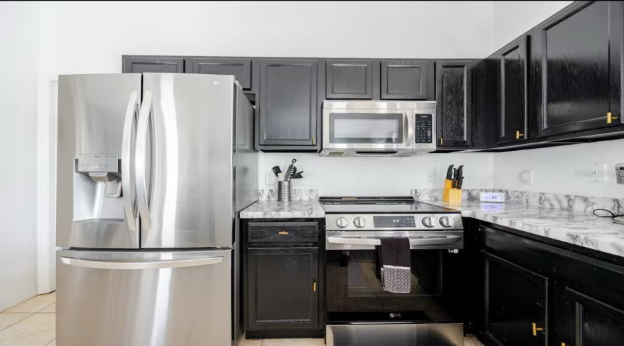Sleek stainless steel appliances