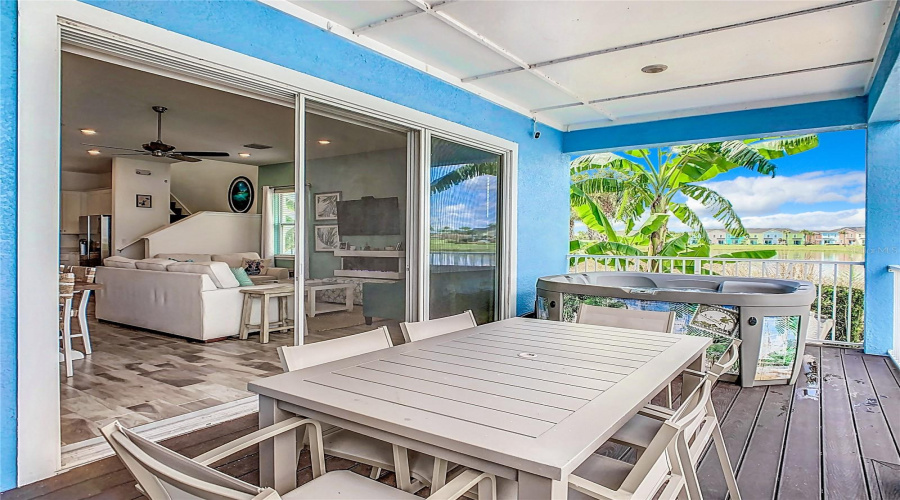 Downstairs Covered Porch Overlooks Lake