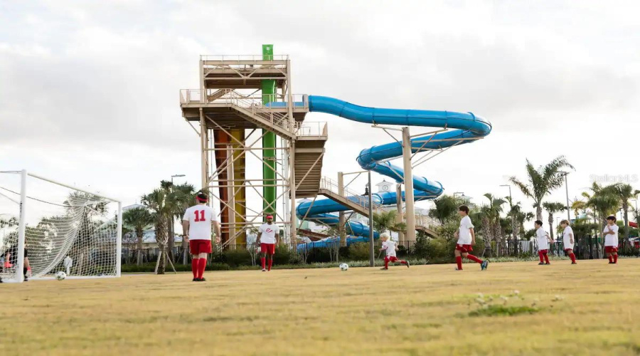 Picture Of Soccer Field Behind Water Park