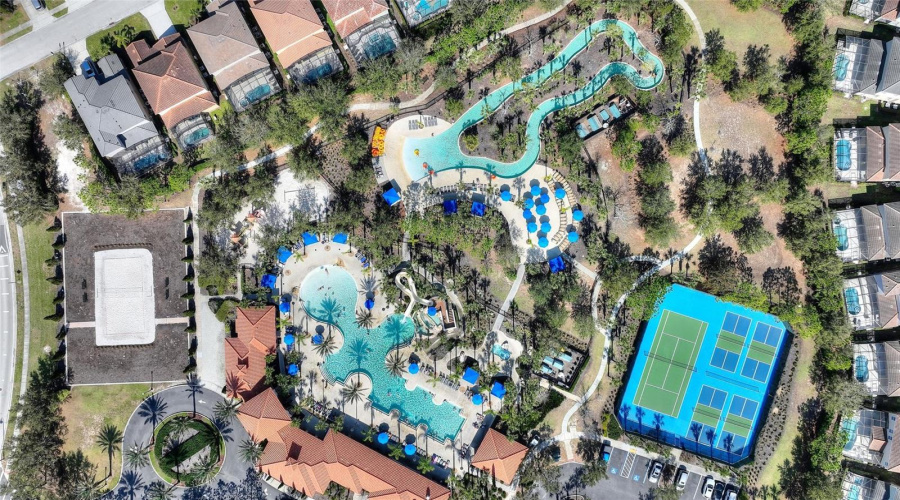 Aerial of water amenities
