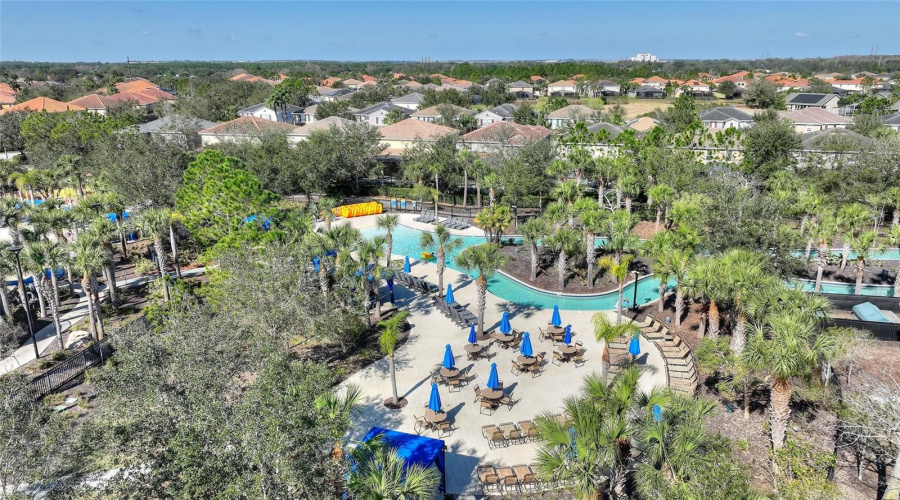 Aerial of water amenities