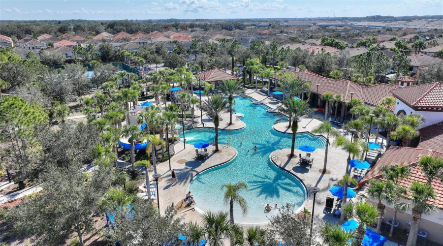 Aerial of water amenities