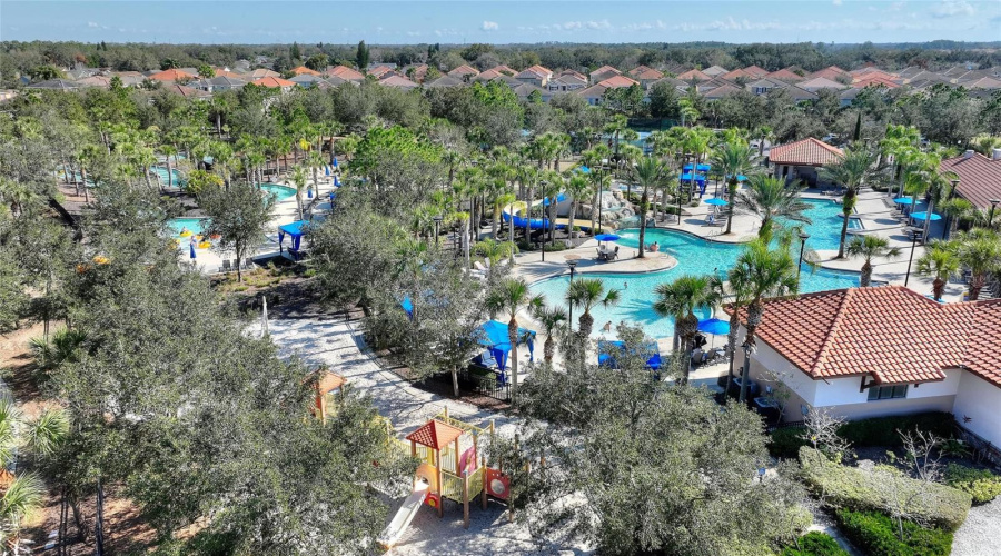 Aerial of water amenities