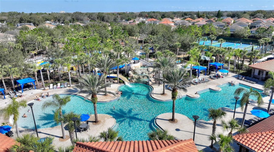 Aerial of water amenities