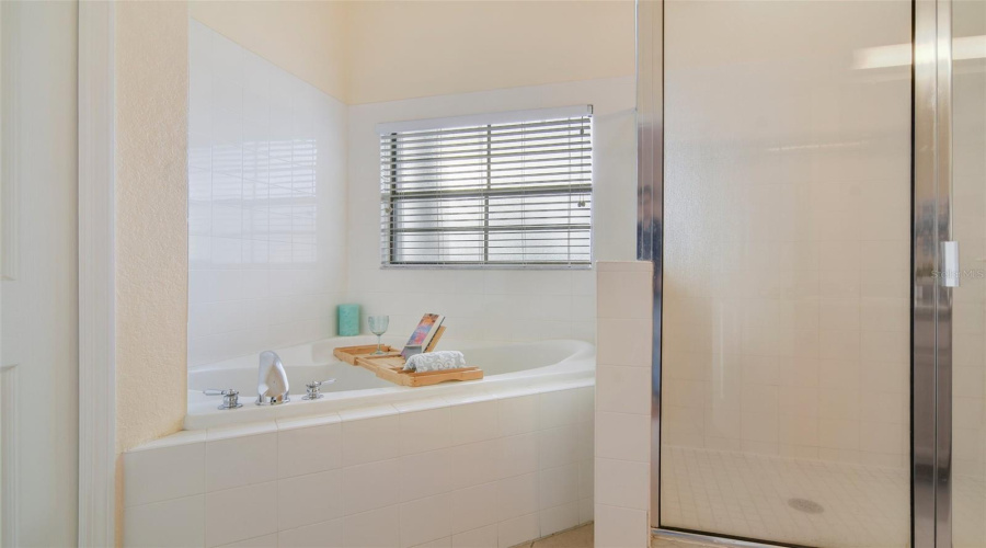 Primary Bath Garden Tub and Walk-in Shower