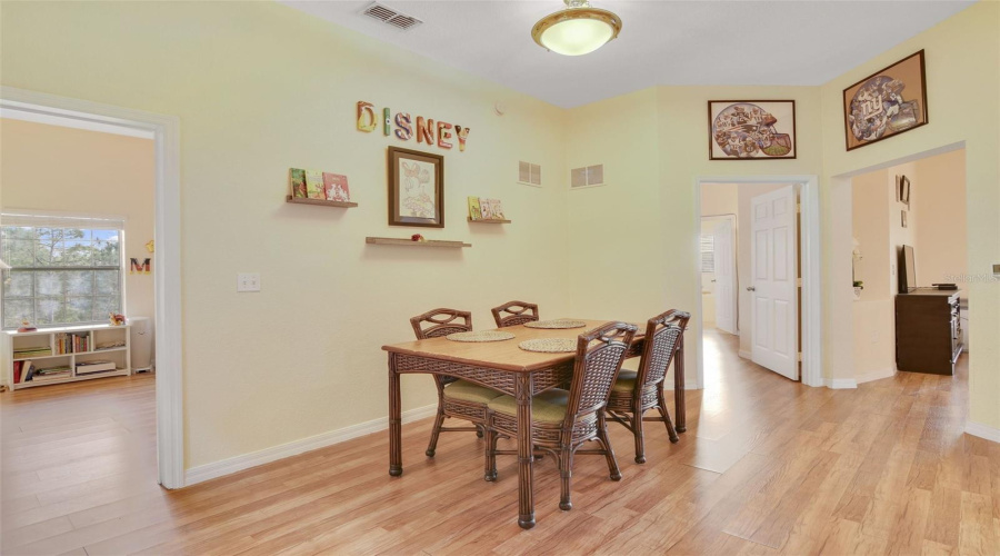 View of Dining Room from Front Entryway