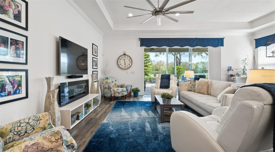 Living Room - Coffered Ceiling