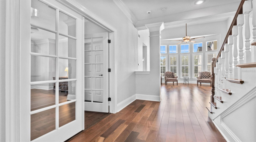 Hallway With Doors To Study