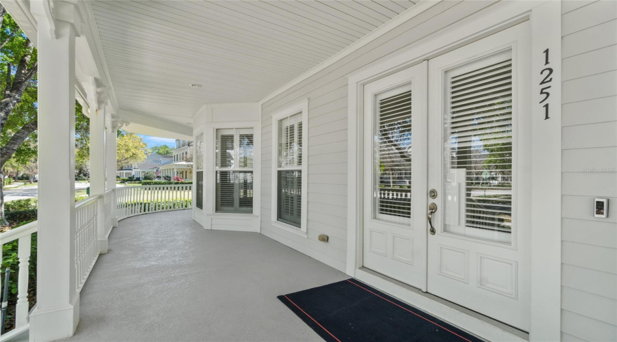 Porch View With Front Entrance Doors