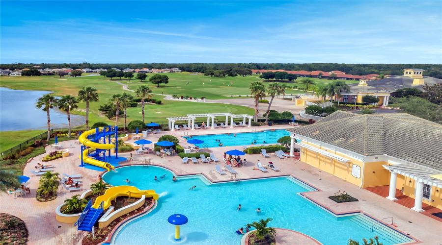 Resort Pool With Slides