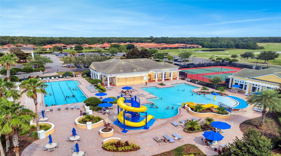 Resort Pool With Slides